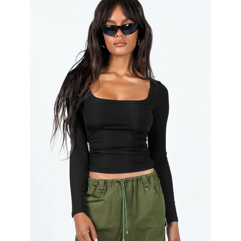 Dames blouse met vetersluiting en lange mouwen