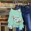 Women's Floral Print Strapless Tube Top Sleeveless Double Layer Cami