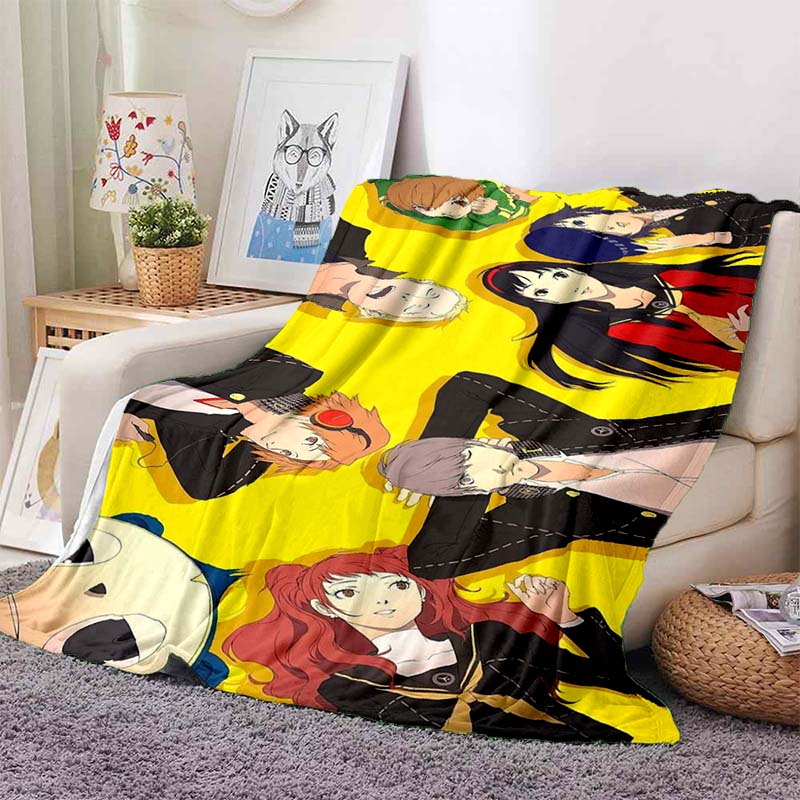 newmodelGame Cool Blanket Plush Nap Sofa rug for Living P-Persona series Room Warm Office Bedroom Birthday Home Travel Kid Gifts
