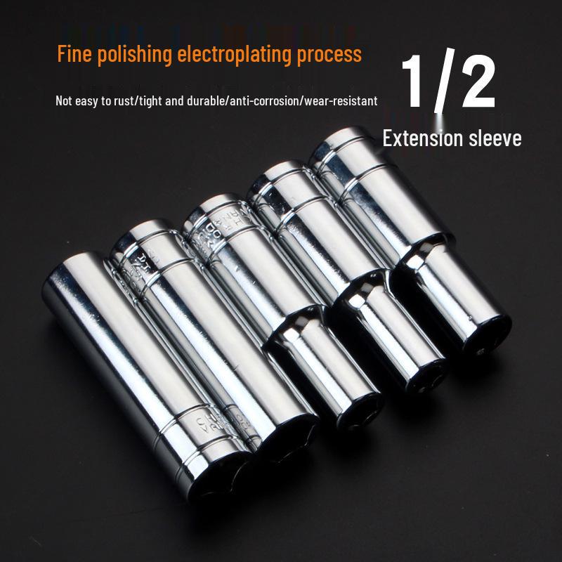 12.5mm 1/2" Drive Ratchet Wrench Set with Hex and Electric Sockets for Auto Repair
