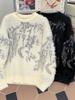 Unisex Sweter z Sztucznego Futra Mink Tie-Dye Retro – Przytulny, Miękki i Ciepły Zimowy Dzianinowy