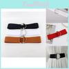 Fashionable Women's Black Elastic Waistband With Sleek Round Buckle For Stylish Layering In Fall