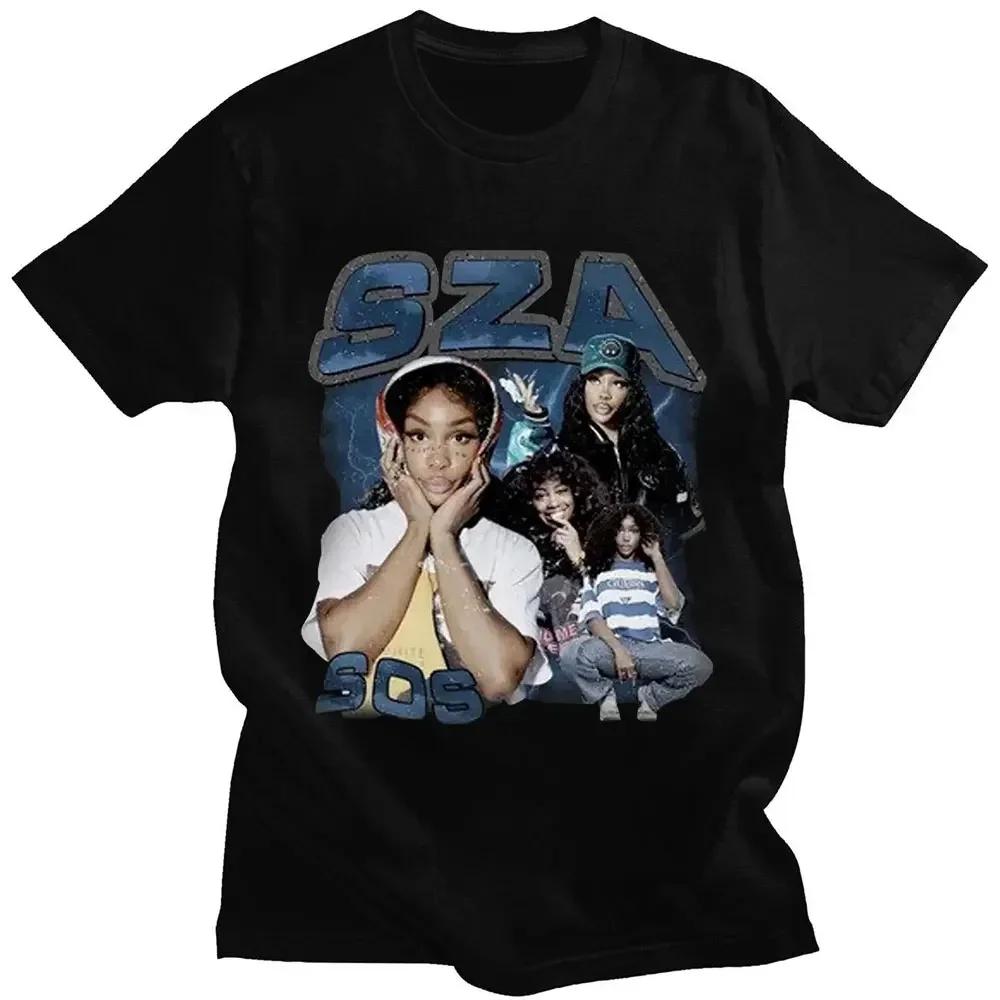 Rapper SZA CTRL X SOS Album Print T Shirt Women Vintage Punk Hip Hop Harajuku Girls TShirt Fashion TShirt FeUnisex Unisex Top