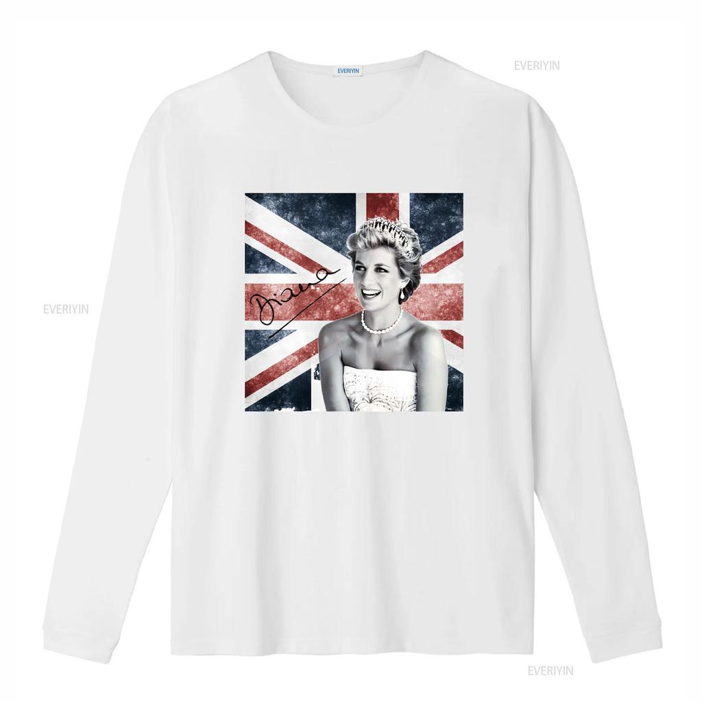 New Popular Princess Diana Lady Funny T Shirt White Men All Size British Flag Design Vintage Washed Slightly Designer Clothes