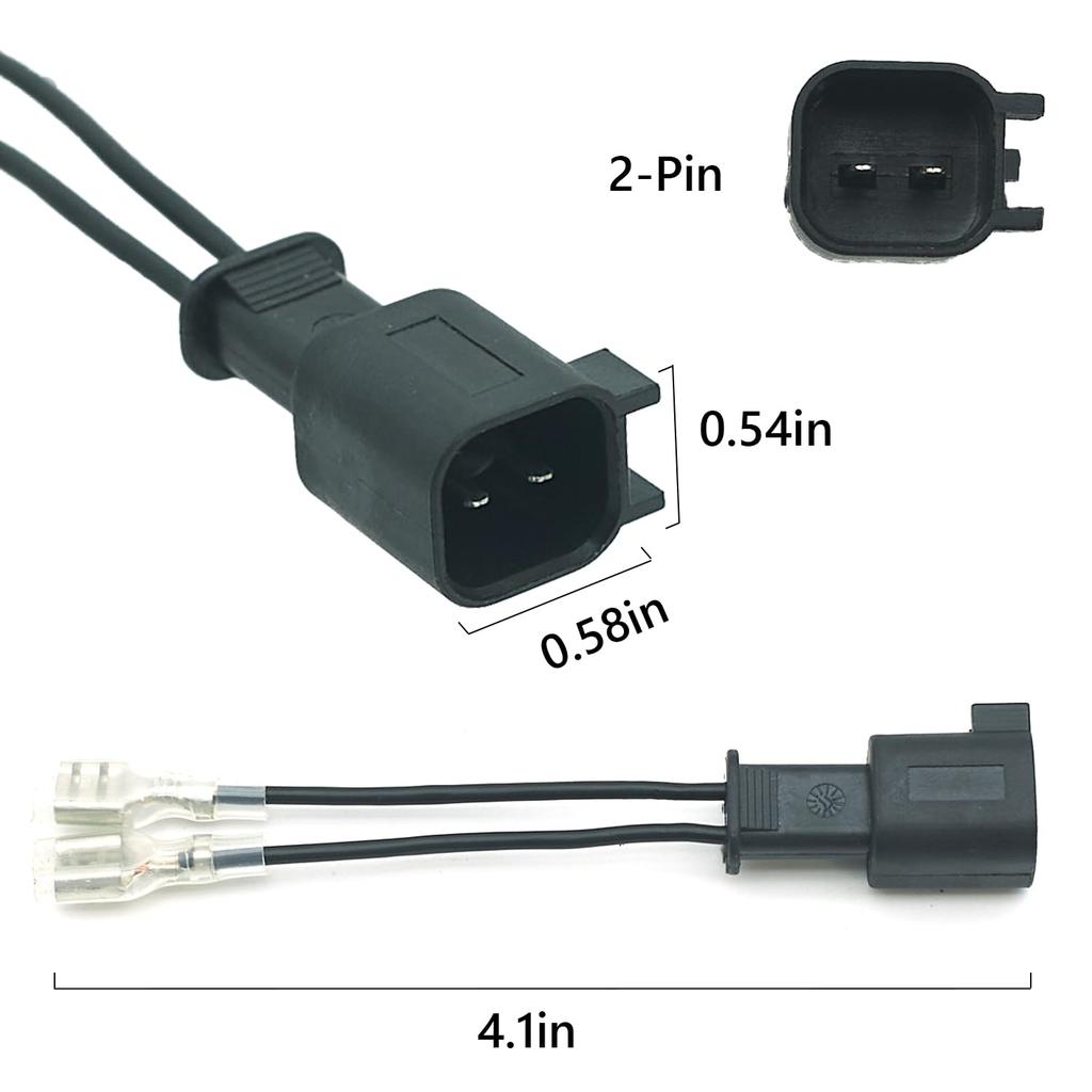 Car Horn Connector Adapter Wiring Harness, Compatible with Ford Chevy Tesla Ram GMC, 2+1 Pack Pigtail Converter for Universal to OEM Horn Replacement