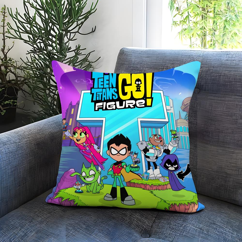 anime Teen Titans Go! Cushion Cover Comfortable Reversible Pillow Cover Ideal for Car Sofa Bedroom & Beyond