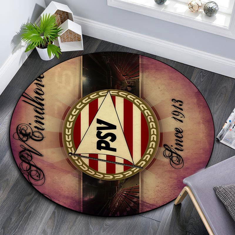 PSV Eindhoven Pattern Round rug,Carpet Rug for Living Room Bedroom Playroom ,Non-slip Floor Mat,Holiday Gifts and Birthday Gifts.