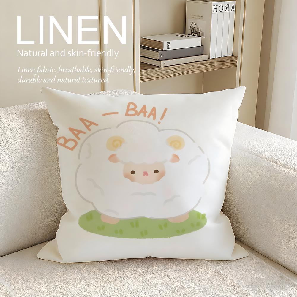 Cute Wataame Sheep Cushion Cover Pillowcase Set Pcs X X Breathable Washable Sofa Cushion Cover