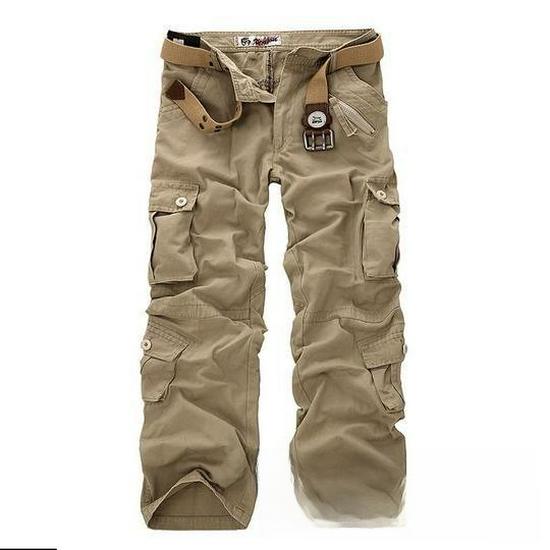 Pánské velké volné maskáčové cargo kalhoty pro volnočasové outdoorové sporty
