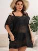 European & American Plus Size Knitted Hollow Beach Dress Bikini Cover-up F955