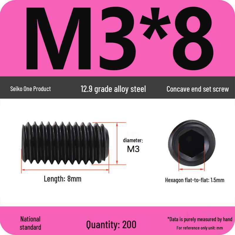 12.9 Grade Hex Socket Set Screw Grub Screw (M3-M12)