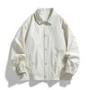 Chaqueta Entrenador para Hombre Primavera y Otoño Suelta Solapa Color Sólido Casual Versátil para Hombre