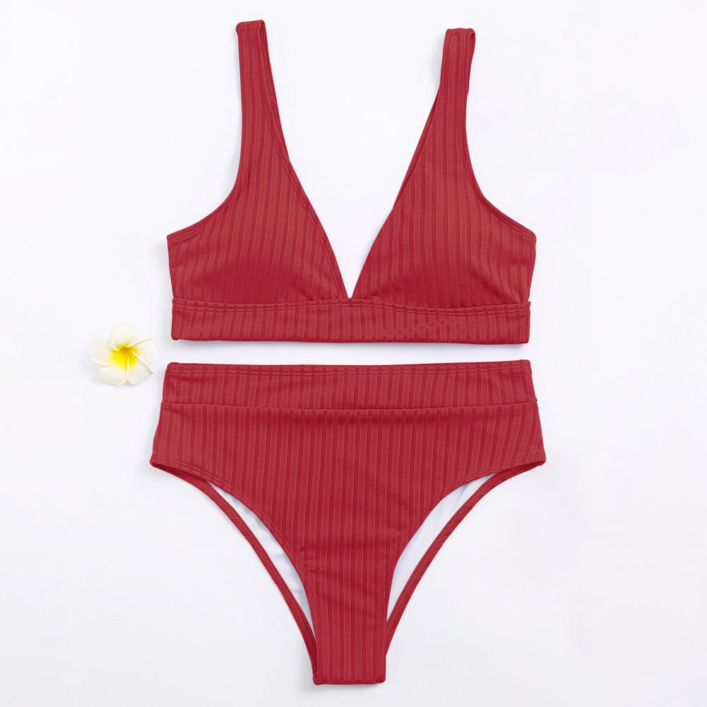 

Мягкий бикини 2025 женский сексуальный бикини сплошной купальник женский купальник пуш-ап комплект бразильский купальный костюм летняя пляжная одежда купальник L вино красного