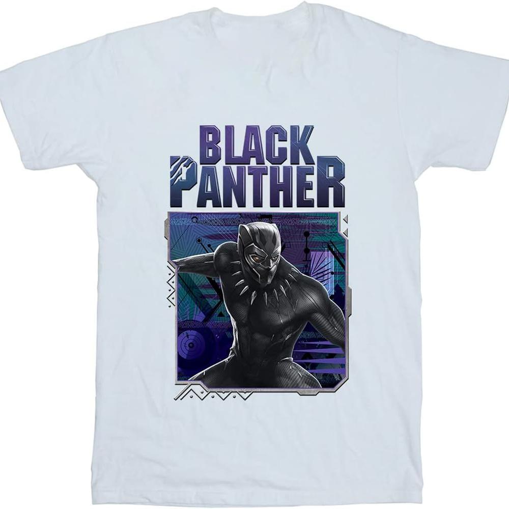 Black Panther Boys Tech Badge Cotton T-Shirt