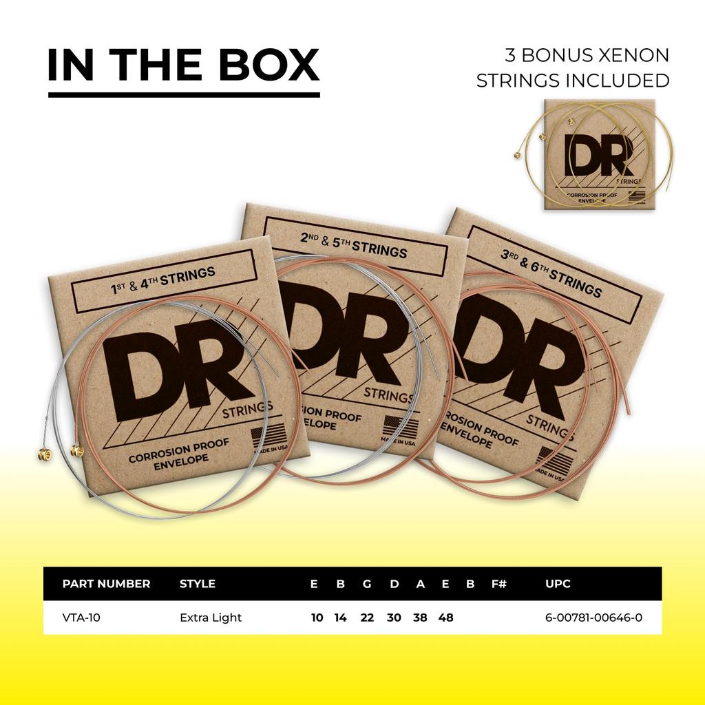 DR Strings VERITAS Phosphor Bronze Acoustic Guitar Strings .010-.048 VTA-10