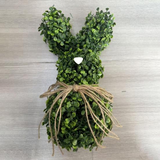 Easter Bunny Topiary Tree Rabbit Shaped Artificial Topiary with Bow Indoor Outdoor Garden Porch Easter Holiday Party Decoration