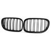 1 Pair Double Line Gloss Silver Car Front Bumper Sport Grilles Kidney Racing Grill Fit For BMW 7 Series F01 F02 2009-2015