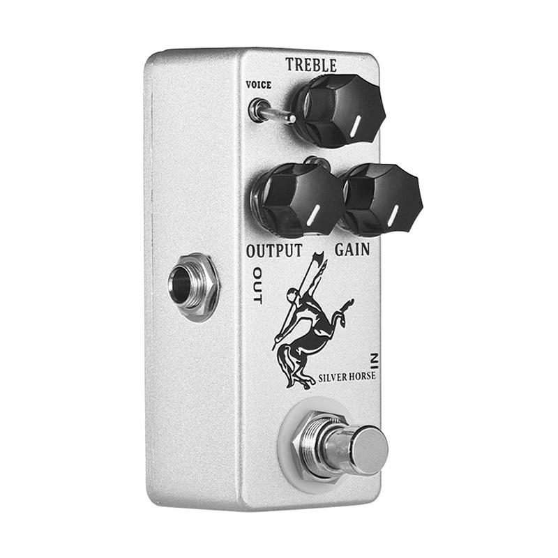 MOSKY Classic Golden / Silver Horse Pedale per Chitarra Overdrive Pedale Effetto per Chitarra True Bypass Scocca Completamente Metallica