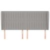 Vidaxl Wingback Headboard, Light Gray, 183X23X118/128 Cm, Fabric