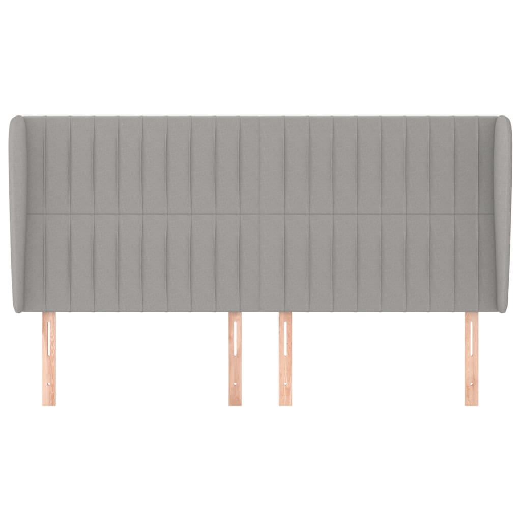 Vidaxl Wingback Headboard, Light Gray, 183X23X118/128 Cm, Fabric