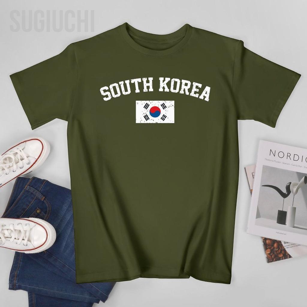 Unisex SOUTH KOREA Flag Vintage Tshirt Tees Oneck T Shirts WoUnisex Boys 100 Cotton Short TShirt Unisex Nation Apply All Seasons