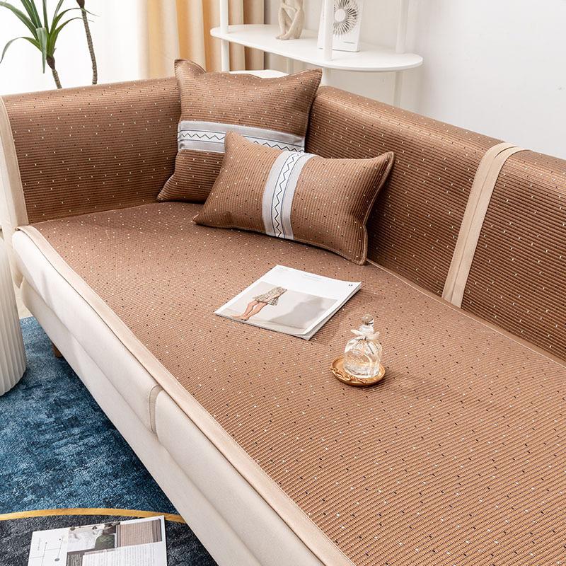 Cooling Rattan Sofa Cushion Summer Ice Silk Mat Simple Modern Non-Slip Seat Cushion Summer Sofa Cover Cover Cloth