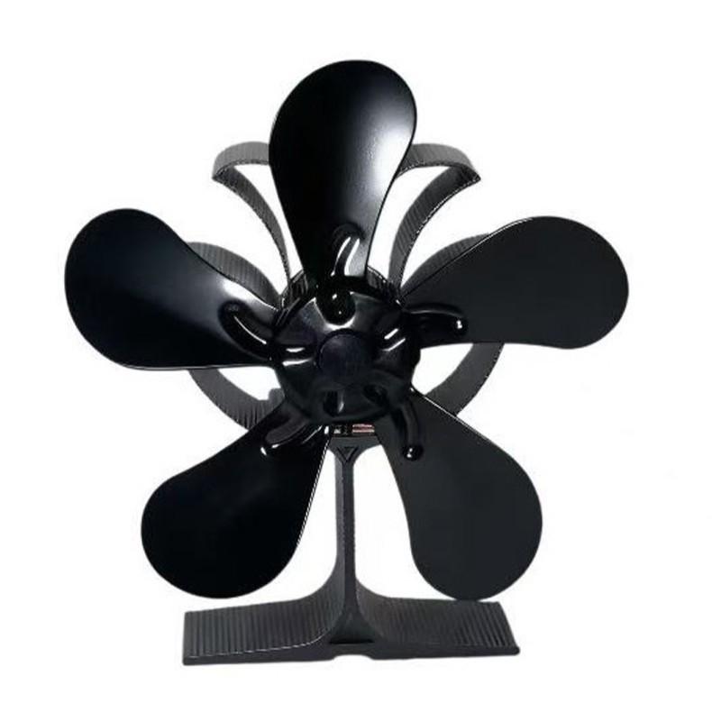 Leaf Thermo-dynamic Aluminum Fireplace Fan: High-Temperature Resistant Rotating Heating Plate for Portable Thermal Energy Generation.