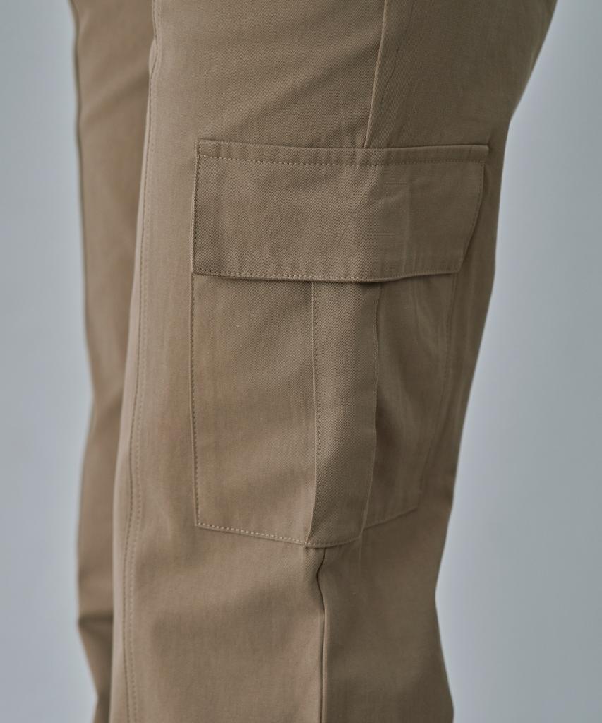 WAARFORWOMAN W1156 Cutout Straight Cargo Pants_Beige