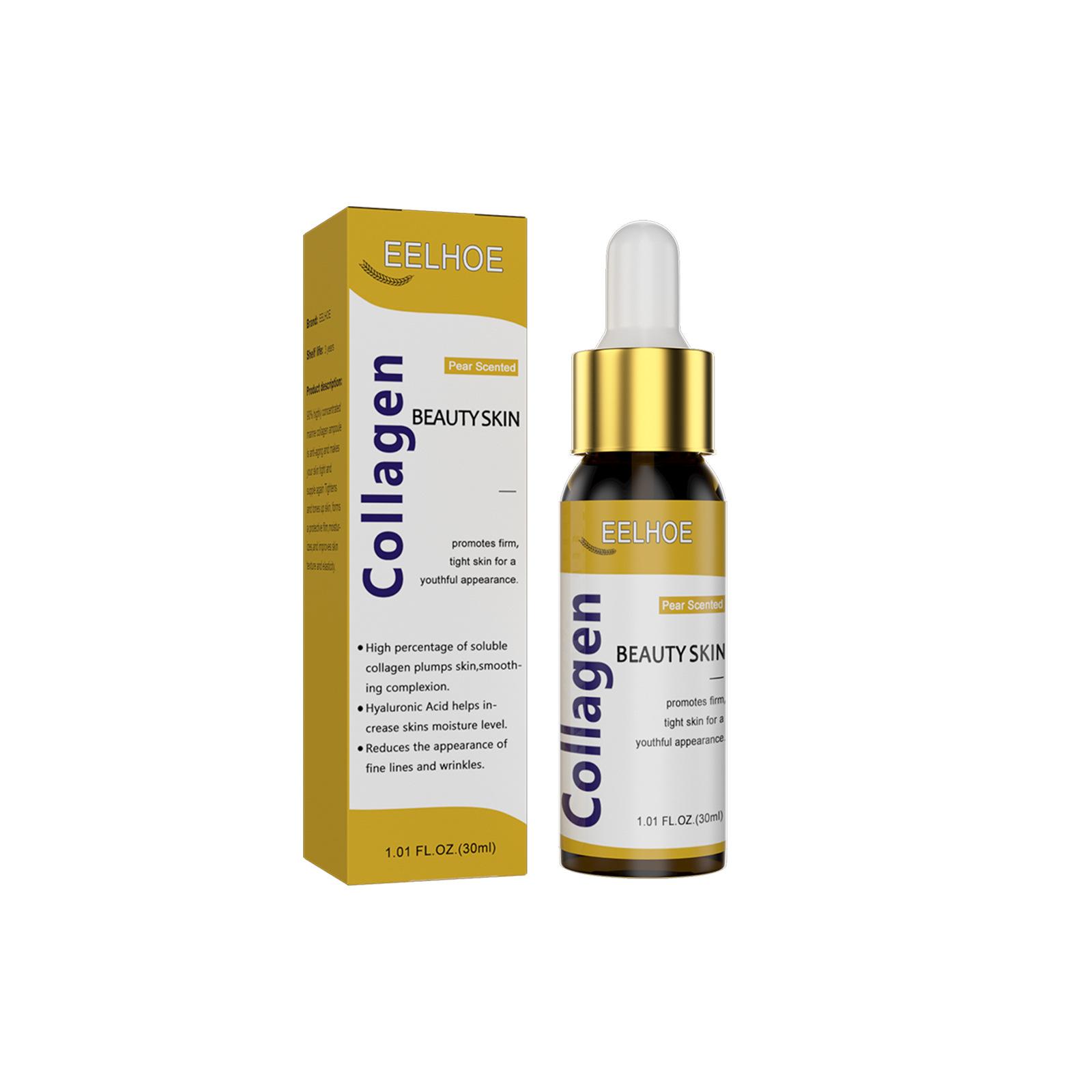 

EELHOE Коллагеновая сыворотка-бустер Укрепляющая лифтинговая сыворотка для удаления морщин Антивозрастная сыворотка Fade Fine Lines Эссенция для лица Питательный уход за кожей 30 мл 30ml