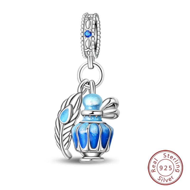 New Copper Fashion Chameleon Blue Whale Guardian Wing Drunk Angel Charms Beads Fit Diy Bracelets Original Jewelry