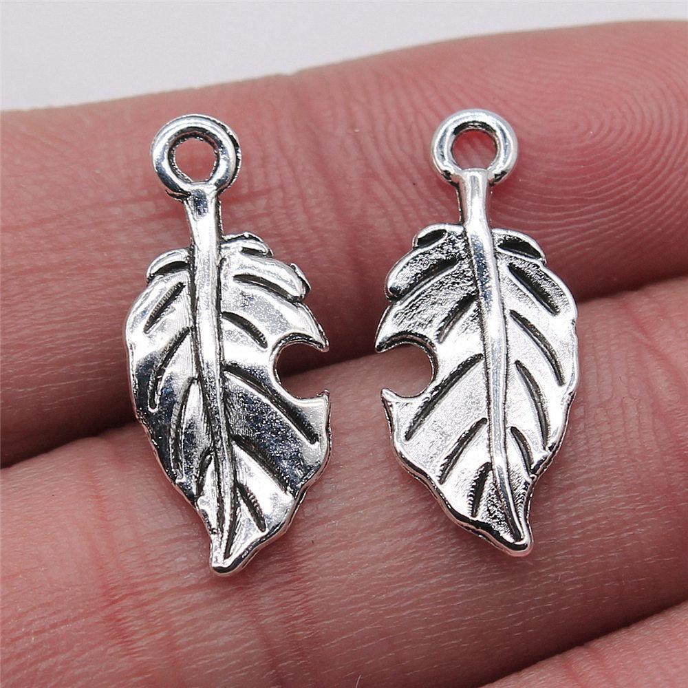 

Leaves Autumn Botanical Charm Antique Bronze Zinc Alloy Jewelry Making Supplies DIY Craft Lover Style Earring Charms A65-10pcs-22x10mm