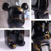 Black Gold Violent Bear Sculpture Water Transfer Resin Violent Bear Ornament Bedroom Living Room Study Decorative Piece