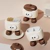 Toothpick Dispenser Pen Holder Cartoon Design Multifunction 2 Grids Covered Tooth Pick Holder Desktop Storage Box