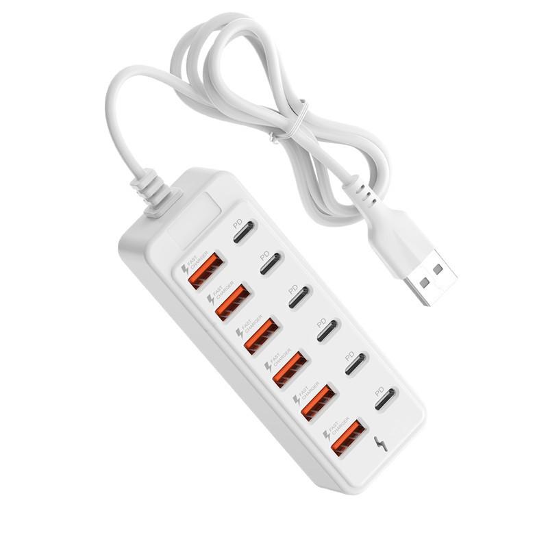 Multi-Port USB Hub Adapter: USB & Type-C Extension Dock with Converter.