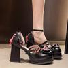 Fashion Lolita Shoes Fashion Buckle Strap Thick Sole High Heel Single Shoes Round Toe Platform Women Pumps Mary Janes Lolita Skirt Shoes