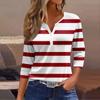 Women's T Shirt Tee Print Button 3/4 Sleeve Daily Weekend Fashion Basic V Neck Regular Top