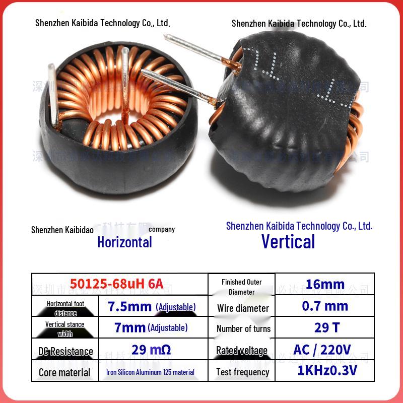 Iron-Silicon-Aluminum Magnetic Ring Inductor 50125-47uH/100uH High-Current Power Toroidal Energy Storage Filter Coil