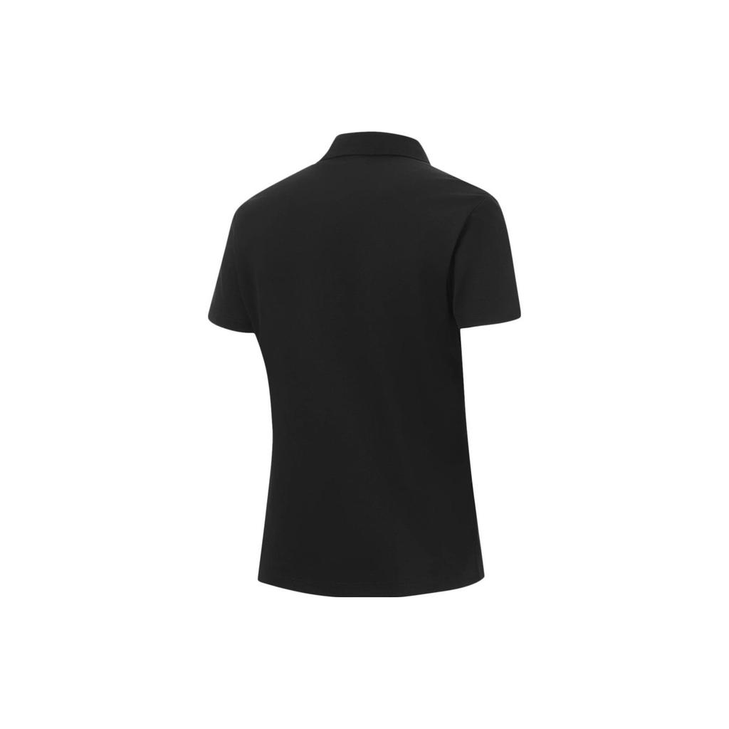 Li Ning Plain Logo Sports Polo Shirt Women Tops Black APLT034-2