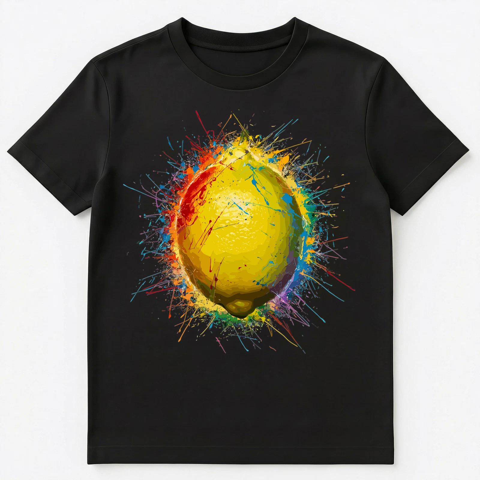 

Colorful Paint Splash Lemon Art Graphic Unisex T-Shirt 2XL
