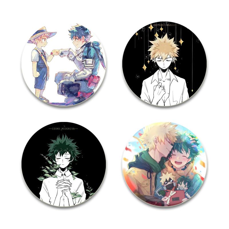 32/44/58mm Fans Collections Anime My Hero Academia Brooches Midoriya Izuku/Bakugou Katsuki/Todoroki Shoto Backpack Badge Cartoon Lapel Pins
