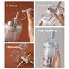 Tazza da Caffè con Coperchio Tazza Riutilizzabile per Bevande con Cannuccia Tazza Portatile in Plastica Trasparente per Casa per Viaggio Tazza