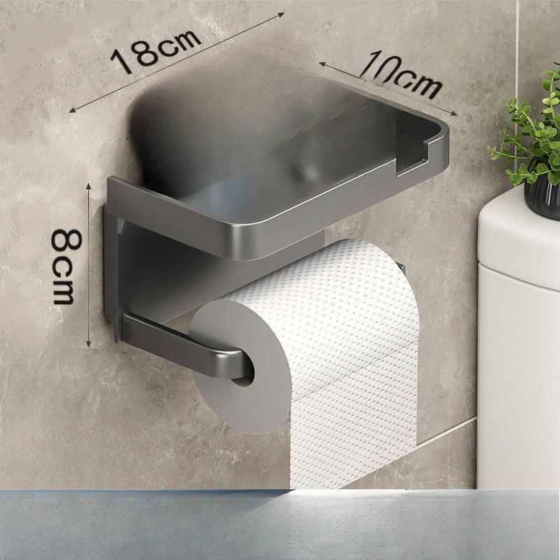 

Держатель туалетной бумаги без перфорации, полка для хранения мобильного телефона, пластиковый настенный ящик для туалетной бумаги, держатель рулона туалетной бумаги 1 pack [Gun Grey]