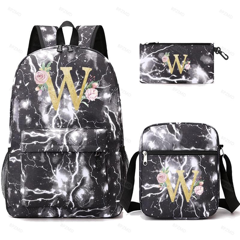 Mochila de lona con 26 letras en inglés, Cosplay para