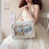 Lolita Women Ita Bag Ctue Girl Transparent Shoulder Bag JK Uniform Subculture Kawaii Bow Crossbody Bag DIY Display Messenger Bag