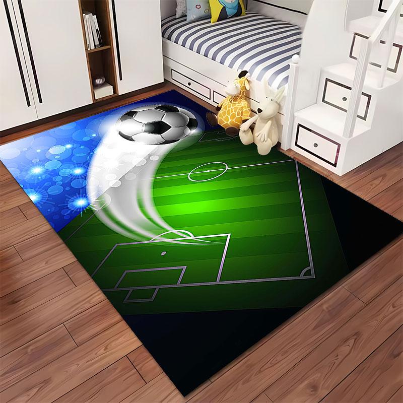 Soccer Field and Ball Design suitable as a non-slip mat for the living room or bedroom sofa