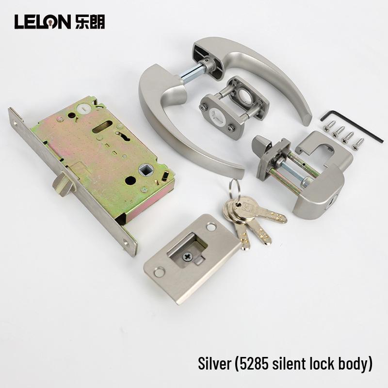 Japanese Style Bedroom Door Lock with Silent Mechanical Lever Handle and Key