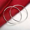 925 Silver Hoop Earrings Simple Smooth Large Earrings Women's Jewelry