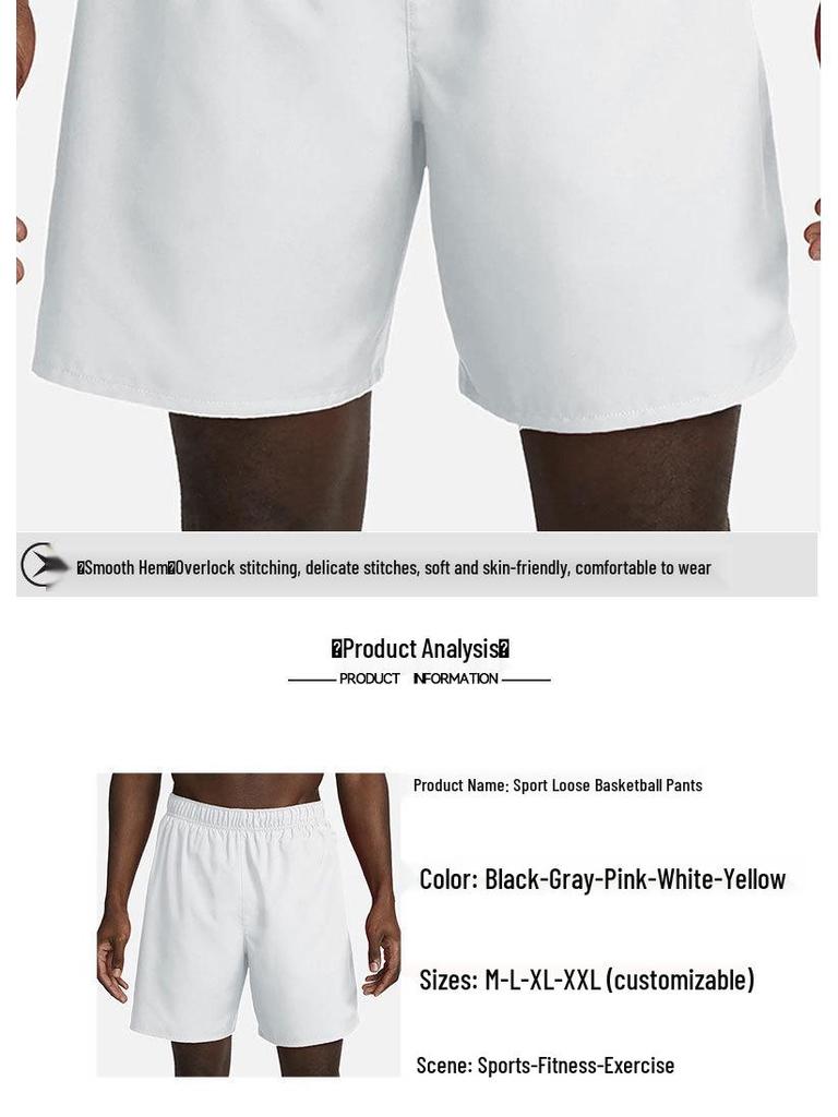 Men's Quick-Dry Basketball Running Shorts - Casual, Four-Point, Plus Size Fitness
