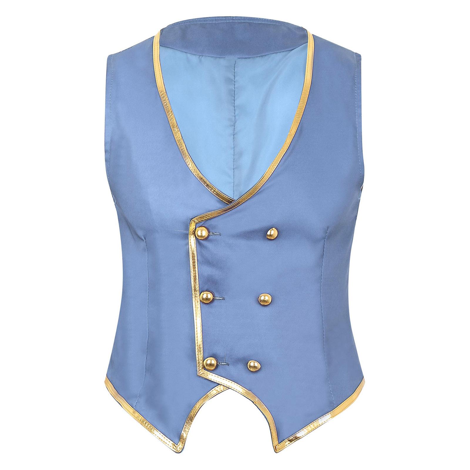 

Чоловічий піджак для виступу фокусника, костюм чарівника на Хелловін, V-подібний виріз, двобортний, жилет із загостреним подолом L сірий колір