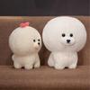 Round Bichon Frise Plush Dog Doll - Cute Pet Figures & Gifts